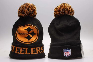 Steelers Big Logo Black Gold Knit Hat YP