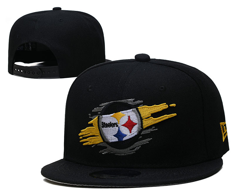Steelers Black Snapback Hat--YD