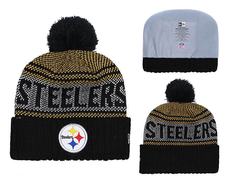Steelers Team Logo Black Knit Hat YD