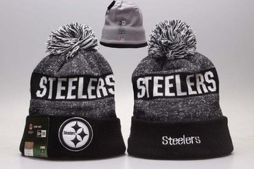 Steelers Team Logo Dark Gray Fashion Knit Hat YP