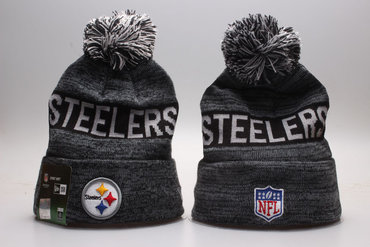 Steelers Team Logo Dark Gray Knit Hat YP