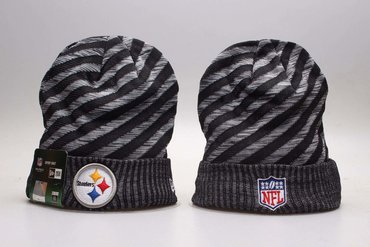 Steelers Team Logo Gray & Black Knit Hat YP