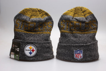 Steelers Team Logo Gray & Gold Knit Hat YP