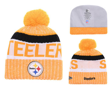 Steelers Team Logo Orange 2017 Sideline Knit Hat YD