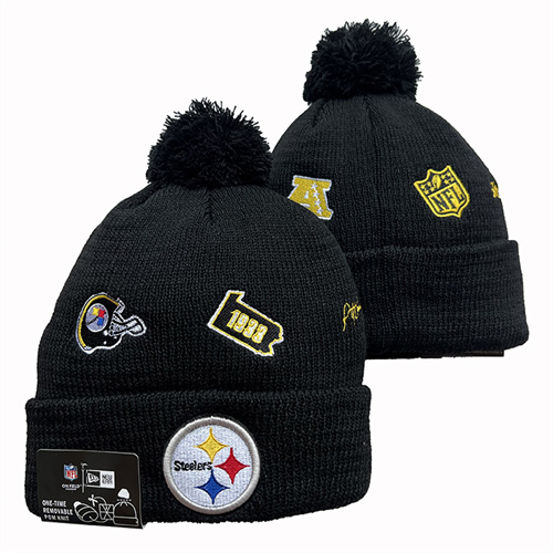 Steelers Team Logo Pom Knit Hat YD