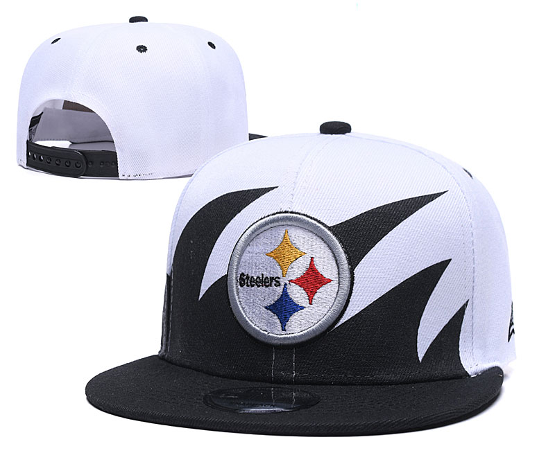 Steelers Team Logo White Black Adjustable Hat GS