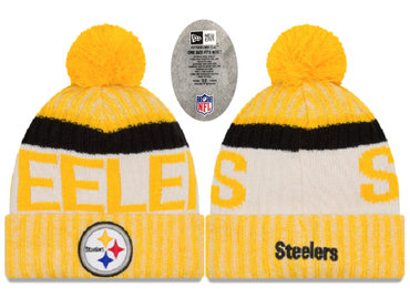 Steelers Team Logo Yellow Knit Hat