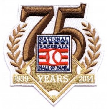 Stitched 2014 National Baseball Hall Of Fame 75th Anniversary Jersey Patch Stitched 2014 National Baseball Hall Of Fame 75th Anniversary Jersey Patch