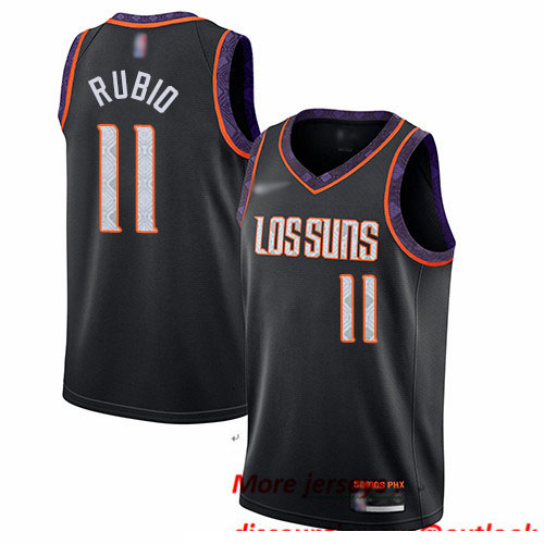 Suns #11 Ricky Rubio Black Basketball Swingman City Edition 2019 20 Jersey