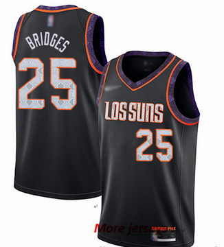 Suns #25 Mikal Bridges Black Basketball Swingman City Edition 2019 20 Jersey