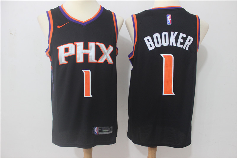 Suns 1 Devin Booker Black Nike Swingman Jersey