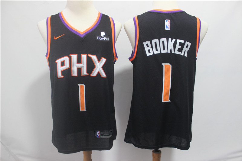 Suns 1 Devin Booker Black Nike Swingman Jersey