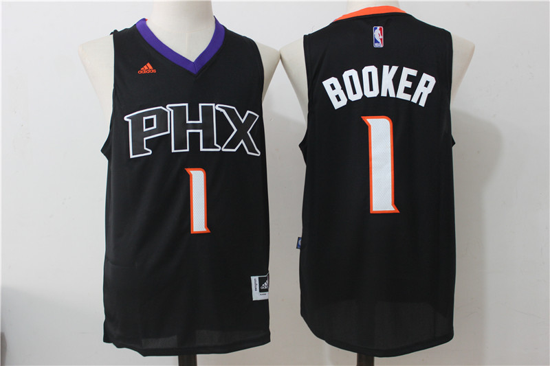 Suns 1 Devin Booker Black Swingman Jersey