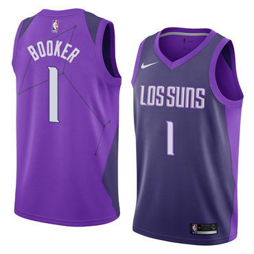 Suns 1 Devin Booker Purple City Edition Nike Swingman Jersey