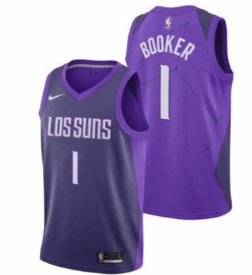 Suns 1 Devin Booker Purple City Edition Nike Swingman Jersey