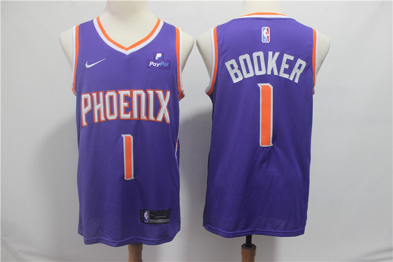 Suns 1 Devin Booker Purple Nike Swingman Jersey