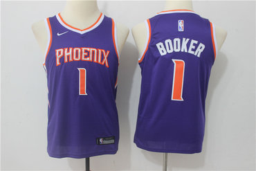 Suns 1 Devin Booker Purple Youth Nike Swingman Jersey