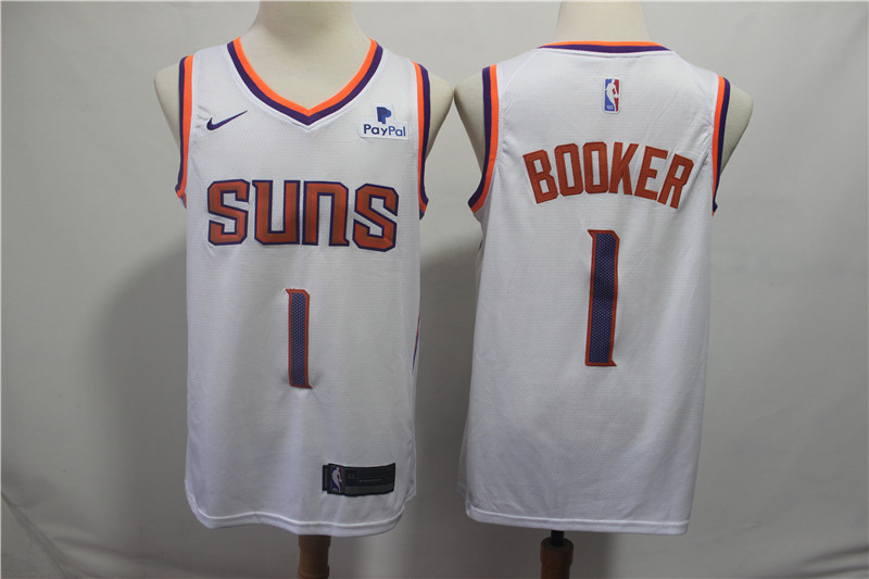 Suns 1 Devin Booker White Nike Swingman Jersey