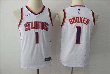 Suns 1 Devin Booker White Youth Nike Swingman Jersey
