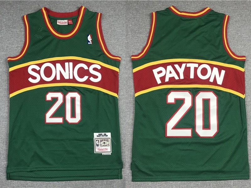 SuperSonics 20 Gary Payton Green 1995-96 Hardwood Classics Jersey SuperSonics 20 Gary Payton Green 1995-96 Hardwood Classics Jersey