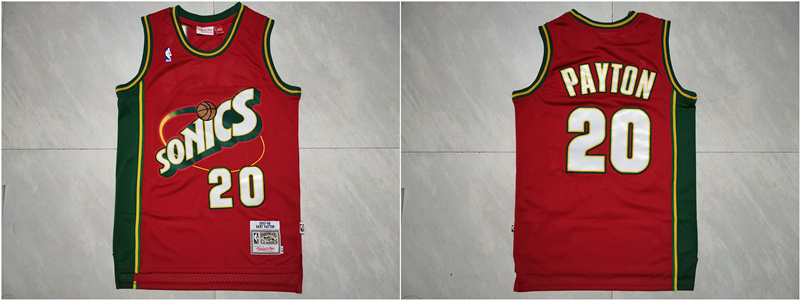 SuperSonics 20 Gary Payton Red 1997-98 Hardwood Classics Jersey SuperSonics 20 Gary Payton Red 1997-98 Hardwood Classics Jersey