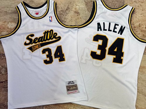Supersonics 34 Pay Allen White 2005-06 Hardwood Classics Jersey Supersonics 34 Pay Allen White 2005-06 Hardwood Classics Jersey