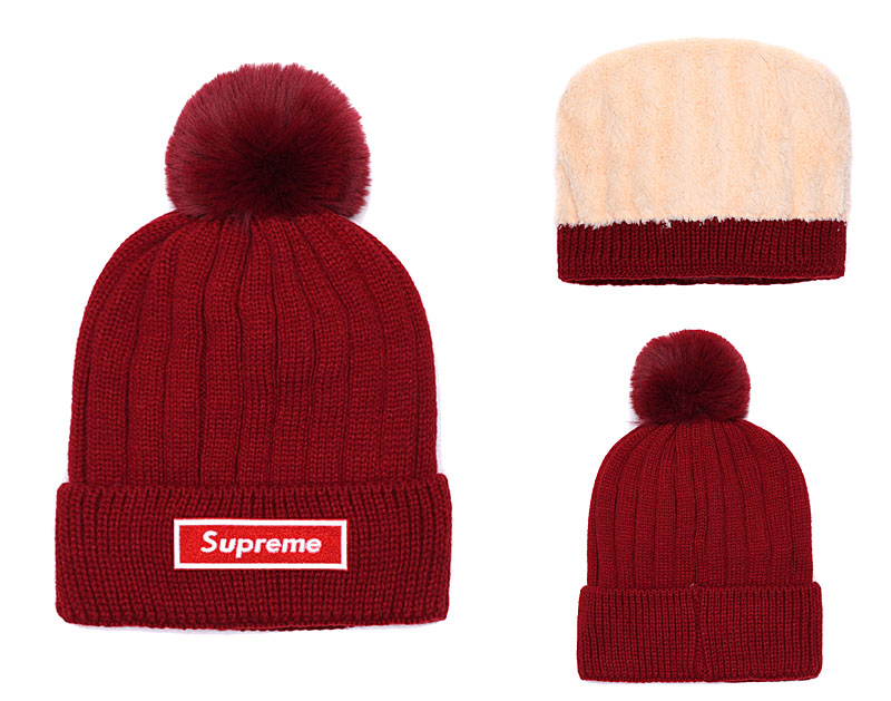 Supreme Fresh Logo Burgundy Fashion Sport Knit Hat SG