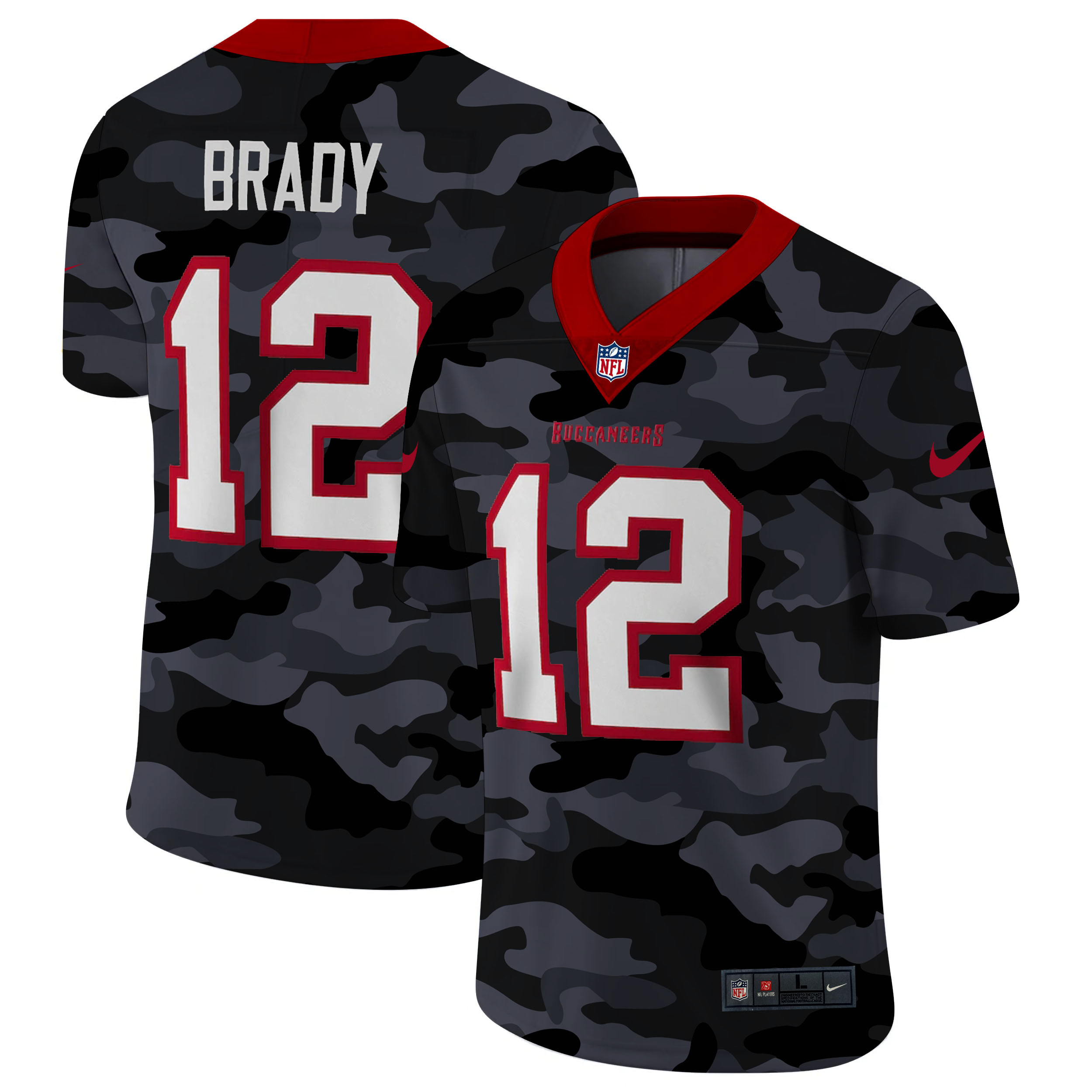 Tampa Bay Buccaneers #12 Tom Brady Men's Nike 2020 Black CAMO Vapor Untouchable Limited Stitched NFL Jersey Tampa Bay Buccaneers #12 Tom Brady Men's Nike 2020 Black CAMO Vapor Untouchable Limited Stitched NFL Jersey