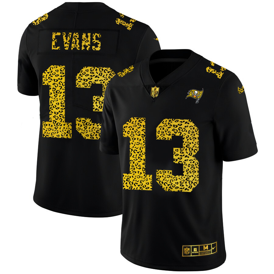 Tampa Bay Buccaneers #13 Mike Evans Men's Nike Leopard Print Fashion Vapor Limited NFL Jersey Black Tampa Bay Buccaneers #13 Mike Evans Men's Nike Leopard Print Fashion Vapor Limited NFL Jersey Black