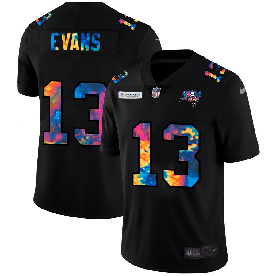 Tampa Bay Buccaneers #13 Mike Evans Men's Nike Multi-Color Black 2020 NFL Crucial Catch Vapor Untouchable Limited Jersey Tampa Bay Buccaneers #13 Mike Evans Men's Nike Multi-Color Black 2020 NFL Crucial Catch Vapor Untouchable Limited Jersey