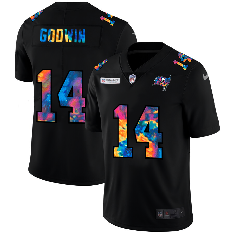 Tampa Bay Buccaneers #14 Chris Godwin Men's Nike Multi-Color Black 2020 NFL Crucial Catch Vapor Untouchable Limited Jersey Tampa Bay Buccaneers #14 Chris Godwin Men's Nike Multi-Color Black 2020 NFL Crucial Catch Vapor Untouchable Limited Jersey