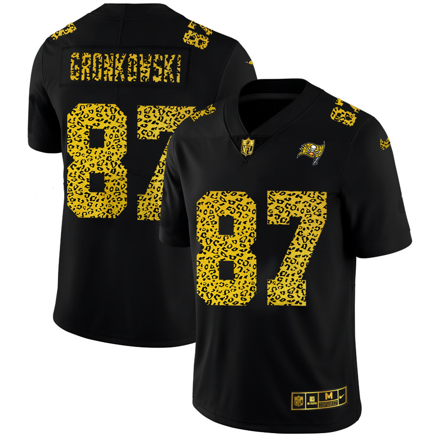 Tampa Bay Buccaneers #87 Rob Gronkowski Men's Nike Leopard Print Fashion Vapor Limited NFL Jersey Black Tampa Bay Buccaneers #87 Rob Gronkowski Men's Nike Leopard Print Fashion Vapor Limited NFL Jersey Black
