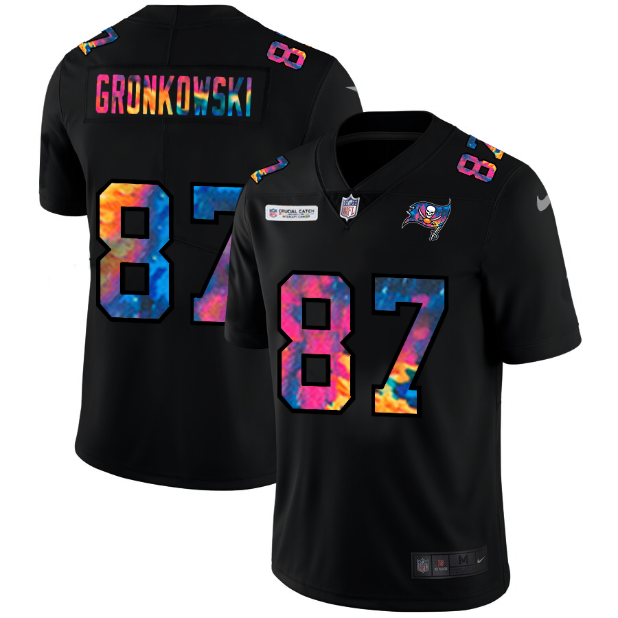 Tampa Bay Buccaneers #87 Rob Gronkowski Men's Nike Multi-Color Black 2020 NFL Crucial Catch Vapor Untouchable Limited Jersey Tampa Bay Buccaneers #87 Rob Gronkowski Men's Nike Multi-Color Black 2020 NFL Crucial Catch Vapor Untouchable Limited Jersey