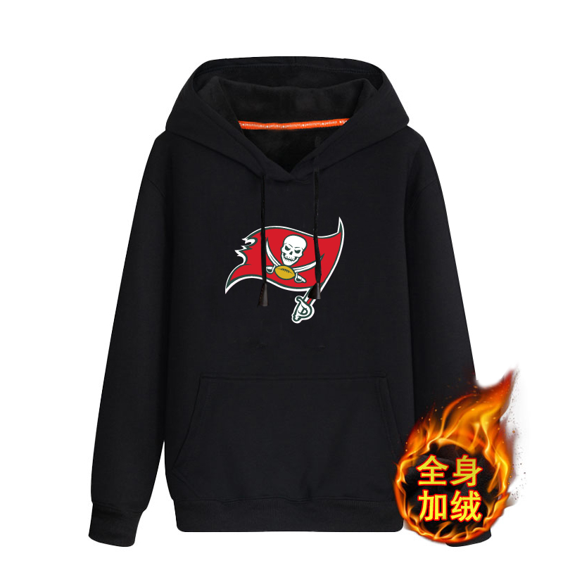 Tampa Bay Buccaneers Black Men's Winter Thicken NFL Pullover Hoodie