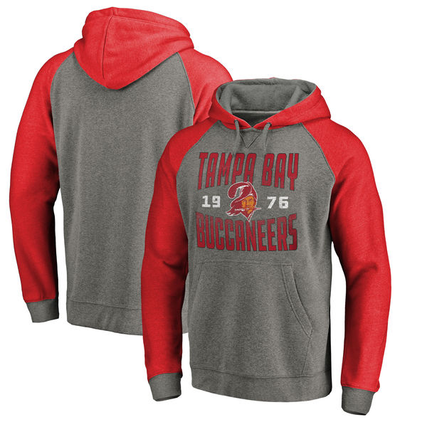 Tampa Bay Buccaneers NFL Pro Line By Fanatics Branded Timeless Collection Antique Stack Tri-Blend Raglan Pullover Hoodie Ash Tampa Bay Buccaneers NFL Pro Line By Fanatics Branded Timeless Collection Antique Stack Tri-Blend Raglan Pullover Hoodie Ash