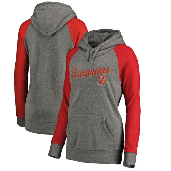 Tampa Bay Buccaneers NFL Pro Line By Fanatics Branded Women's Timeless Collection Rising Script Plus Size Tri-Blend Hoodie Ash Tampa Bay Buccaneers NFL Pro Line By Fanatics Branded Women's Timeless Collection Rising Script Plus Size Tri-Blend Hoodie Ash