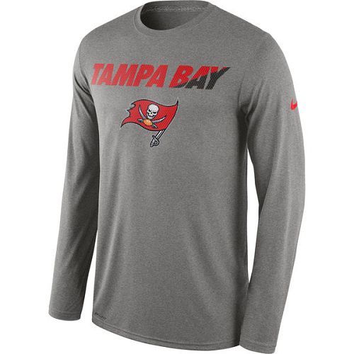 Tampa Bay Buccaneers Nike Heather Gray Legend Staff Practice Long Sleeves Performance T-Shirt Tampa Bay Buccaneers Nike Heather Gray Legend Staff Practice Long Sleeves Performance T-Shirt