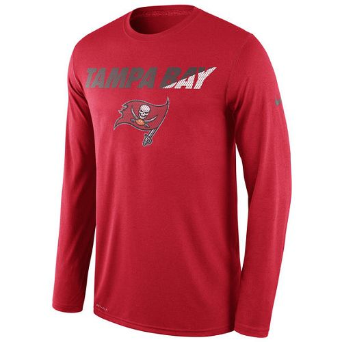 Tampa Bay Buccaneers Nike Red Legend Staff Practice Long Sleeves Performance T-Shirt Tampa Bay Buccaneers Nike Red Legend Staff Practice Long Sleeves Performance T-Shirt