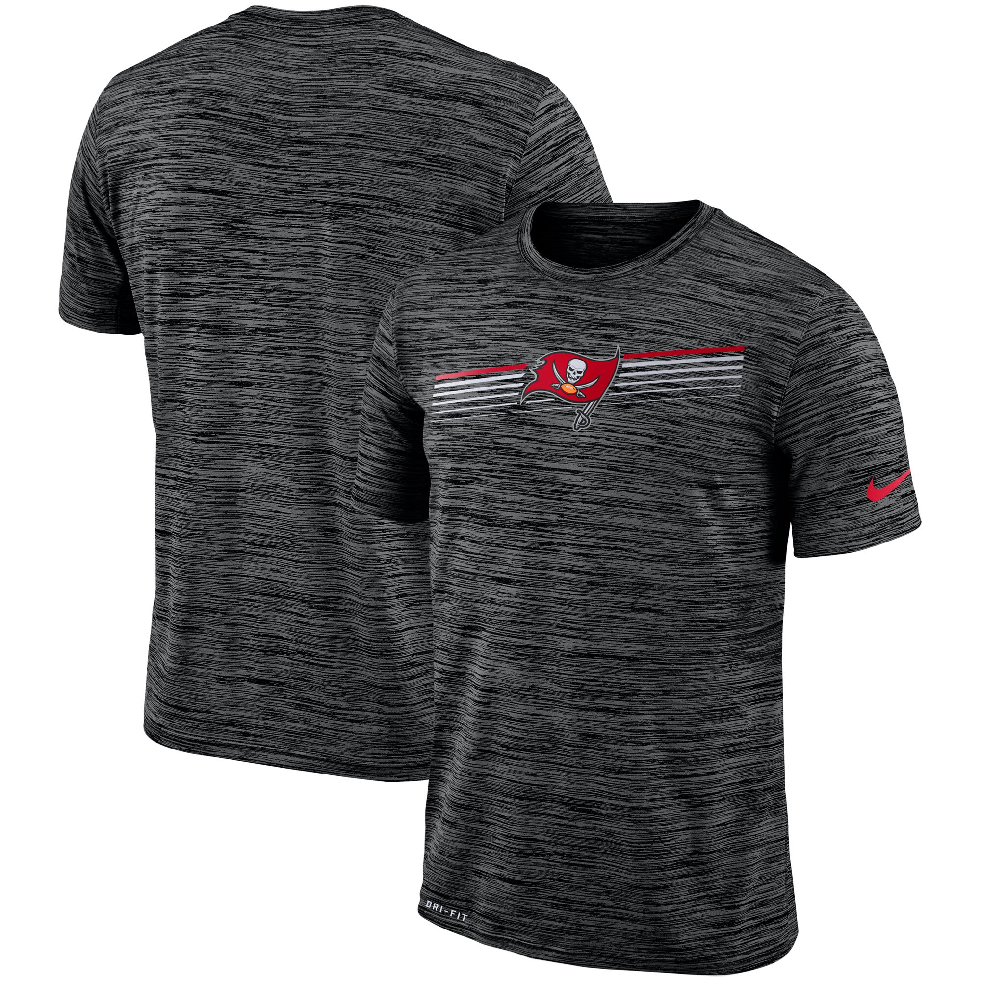 Tampa Bay Buccaneers Nike Sideline Velocity Performance T-Shirt Heathered Black Tampa Bay Buccaneers Nike Sideline Velocity Performance T-Shirt Heathered Black