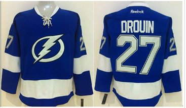 Tampa Bay Lightning #27 Jonathan Drouin Blue Home Stitched NHL Jersey