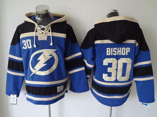 Tampa Bay Lightning #30 Ben Bishop Blue Sawyer Hooded Sweatshirt Stitched NHL jersey Tampa Bay Lightning #30 Ben Bishop Blue Sawyer Hooded Sweatshirt Stitched NHL jersey