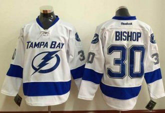 Tampa Bay Lightning #30 Ben Bishop White Stitched NHL Jersey Tampa Bay Lightning #30 Ben Bishop White Stitched NHL Jersey