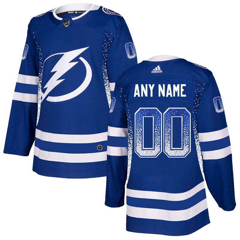 Tampa Bay Lightning Blue Men's Customized Drift Fashion Adidas Jersey Tampa Bay Lightning Blue Men's Customized Drift Fashion Adidas Jersey