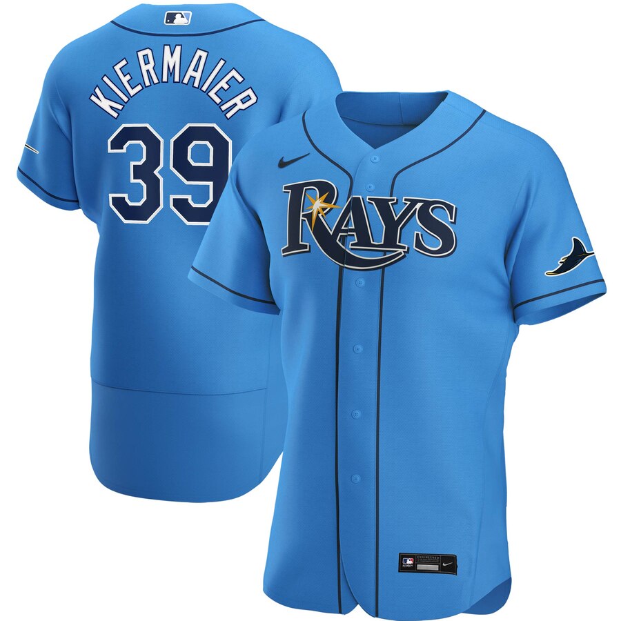 Tampa Bay Rays #39 Kevin Kiermaier Men's Nike Light Blue Alternate 2020 Authentic Player MLB Jersey Tampa Bay Rays #39 Kevin Kiermaier Men's Nike Light Blue Alternate 2020 Authentic Player MLB Jersey