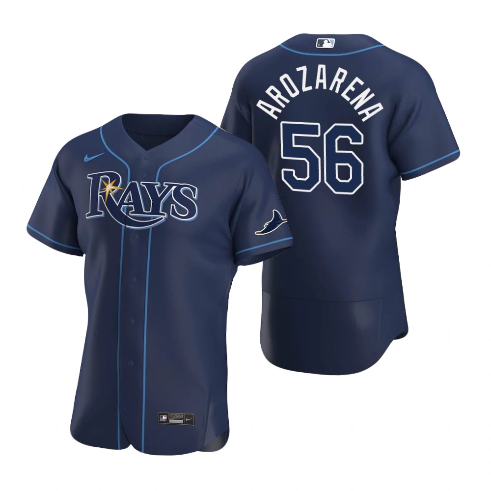 Tampa Bay Rays #56 Randy Arozarena Men's Nike Navy Alternate 2020 Authentic Team MLB Jersey