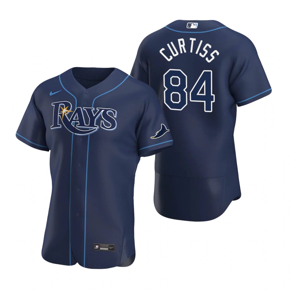Tampa Bay Rays #84 John Curtiss Men's Nike Navy Alternate 2020 Authentic Team MLB Jersey