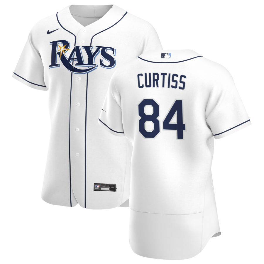 Tampa Bay Rays #84 John Curtiss Men's Nike White Home 2020 Authentic Player MLB Jersey Tampa Bay Rays #84 John Curtiss Men's Nike White Home 2020 Authentic Player MLB Jersey
