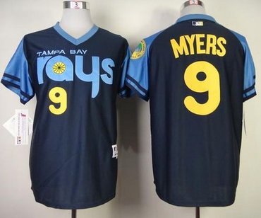 Tampa Bay Rays #9 Wil Myers Dark Blue 1970's David Price Turn Back The Clock Stitched Baseball Jersey