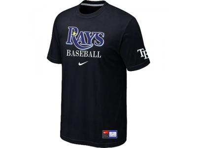 Tampa Bay Rays Black NEW Short Sleeve Practice T-Shirt