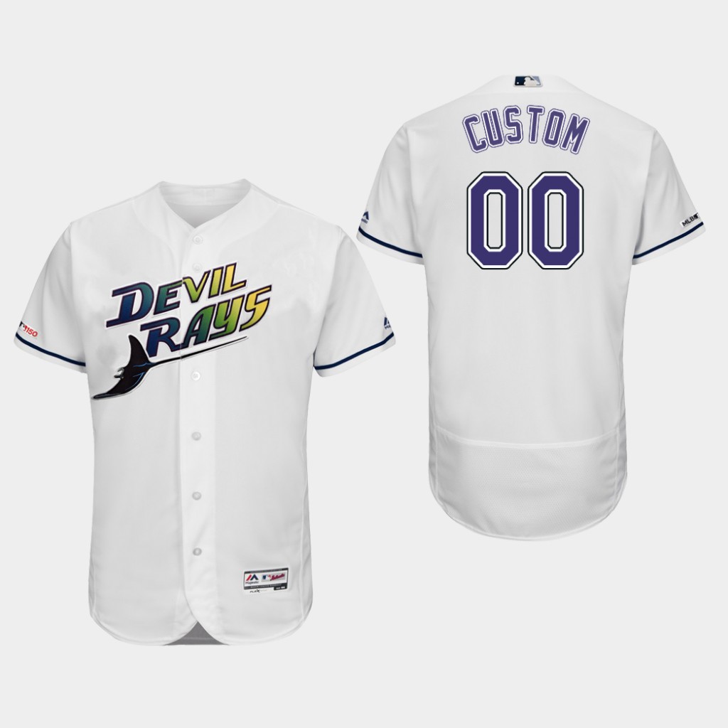Tampa Bay Rays Custom Authentic Collection Home White Flex Base Jersey Tampa Bay Rays Custom Authentic Collection Home White Flex Base Jersey